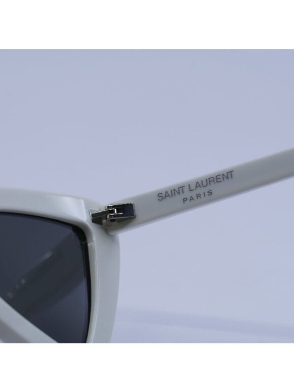 Saint Laurent SL207 JERRY 007 Sunglasses White Cat Eye Frame, Grey Lenses - Picture 7 of 10